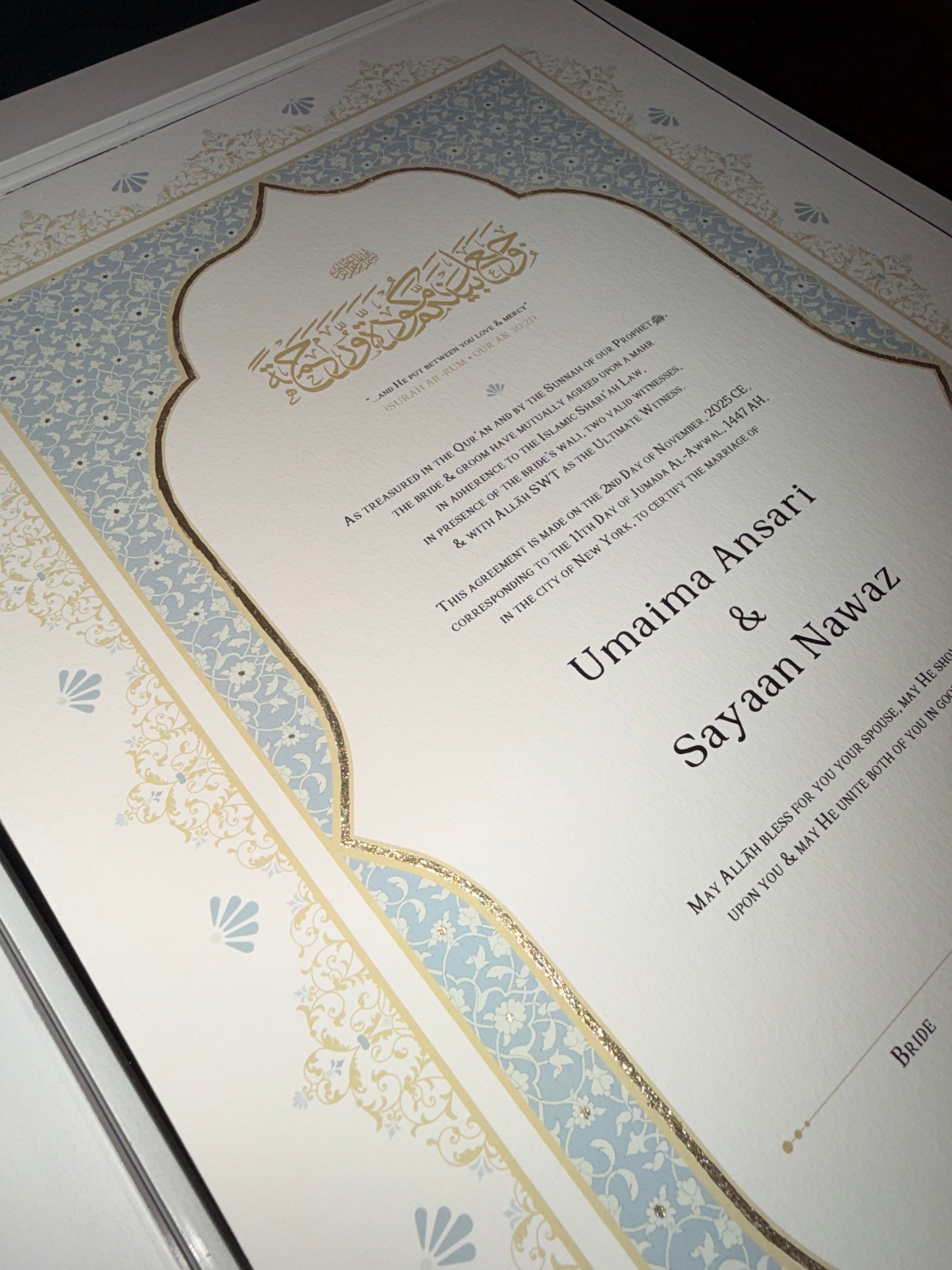 Isra' Nikah Certificate — Signature Aqsa